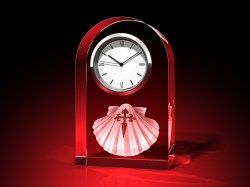 Jakobsmuschel - Uhr, Glas rund – GLASFOTO.COM